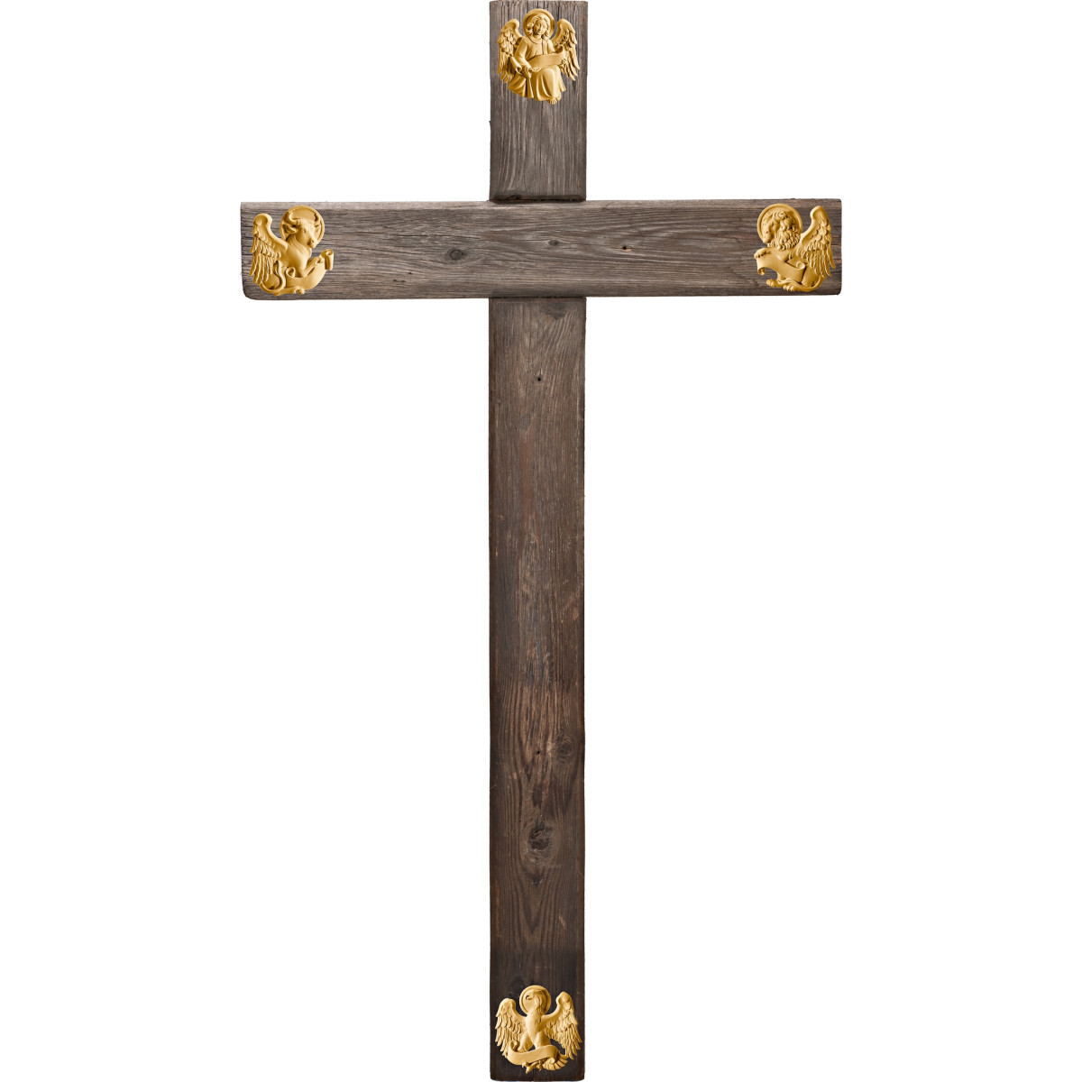 Cruz Madera vieja con Evangelistas